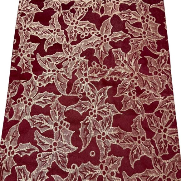 CROSCILL Red Holly Runner Christmas Table Holiday Decor 14x72" - Picture 2 of 5